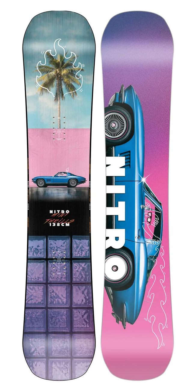 Nitro Mini Thirlls Snowboard 2025 Pink Aqua 138 Nitro Mini Thirlls Snowboard 2025 Pink Aqua 138